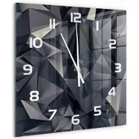 Tulup Wandklok - Abstracte achtergrond Klok Glas Met Opdruk - 60x60 cm - Zwart Moderne Wandklok Glas - Witte handen - Vierkante Klok - Decoratieve Glazen Klok - Glazen Wandklok Design