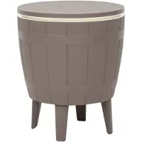 vidaXL 3-in-1 tafel met ingebouwde ijskast, lichtbruin, polypropyleen