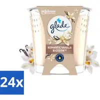 Glade 24 x - Geurkaars Romantic Vanillebloesem - 100% Raapzaadwas & Vegan - 112 g - Geurkaars - Vanille Geur - Amber Geur - Vegan Kaars - Biologische Kaars