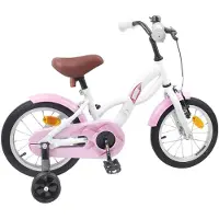 vidaXL Kinderfiets, 14 inch, geschikt voor kinderen van 3-5 jaar, wit