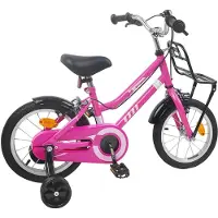 vidaXL Kinderfiets 12 Inch voor 2-4 jaar oud Roze en Zwart