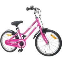 vidaXL Kinderfiets, 18 inch, geschikt voor kinderen van 5-7 jaar, roze en zwart