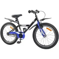 vidaXL Kinderfiets, 18 inch, geschikt voor kinderen van 5-7 jaar, zwart