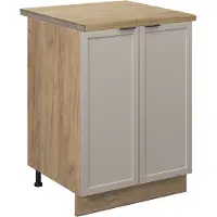 Vicco Keukenonderkast Fame-Line GrijsBeige 60 cm , WB Eik, Model 50305