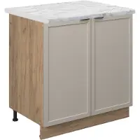 Vicco Wastafelkast Fame-Line GrijsBeige 80 cm , WB Marmer, Model 50318