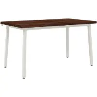 vidaXL 140 x 80 x 75 cm Massief Acacia Hout Donkerbruin en Wit