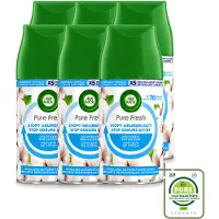 Air Wick 6 x Pure - Luchtverfrisser Navulling - Zachtheid van Katoen - 250ml - Grootverpakking - Vaatwasstrips - Luchtverfrisser - Geurverspreider - Katoen Geur - Frisse Geur - Geur Neutraliseren
