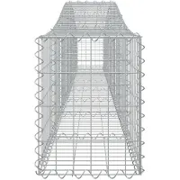 vidaXL Gabionen met boogvorm, 2 stuks, 400x30x40/60 cm, verzinkt staal