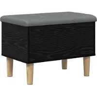 vidaXL Opbergbank met kussen Zwart eiken 62 x 42 x 46 cm Bewerkt hout