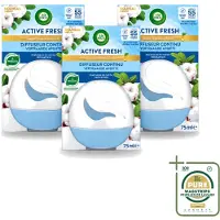 Air Wick 3 x – Luchtverfrisser – Deco Sphere Katoen – 75 ml - Wasstrips - Luchtverfrisser - Katoen Geur - Frisse Geur - Geur Neutraliseren - Geur In Badkamer