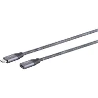 S-Impuls USB-C verlengkabel | USB3.1 10 Gbps | PD 100W | 4K 60Hz | aluminium/nylon | 0,50 meter