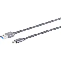 S-Conn S/CONN 13-38010, 0,5 meter, USB A, USB C, USB 3.2 Gen 2 (3.1 Gen 2), 10 Gbit/s, grijs