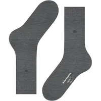 Burlington sokken effen grijs scheerwol met logo