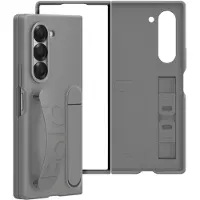 Samsung Galaxy Z Fold 6 Siliconen Back Cover met Standaard Grijs