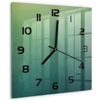 Tulup Wandklok - Zeegradiënten Glazen Klok Met Print - 30x30 cm - Veelkleurig Wandklok Glas Met Motief - Zwarte handen - Vierkante Klok - Wandklok Glas Decoratie - Gekleurde Glazen Klok