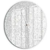 Tulup Wandklok - Binaire code Wandklok Glas Decoratie - fi60 cm - Grijs Gekleurde Glazen Klok - Witte handen - Ronde Klok - Klok Glas Met Opdruk - Moderne Wandklok Glas
