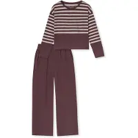 Schiesser Pyjama ' Casual Nightwear ' crème / bourgogne