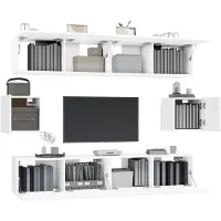 vidaXL 6-delige Tv-meubelset bewerkt hout wit