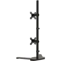 vidaXL Monitorhouder voor 2 monitoren, zwart, staal, VESA 75/100 mm