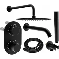 Mexen Kai DR70 inbouw bad-douche set met 25 regendouche, zwart - 77602DR70251-70