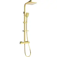 Mexen CQ62 opbouw doucheset met regendouche en thermostatische kraan, goud - 772506295-50