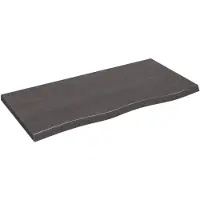 vidaXL Wastafelblad 100x50x(2-4) cm behandeld massief hout donkerbruin