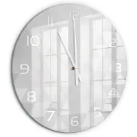Tulup Wandklok - Abstracte achtergrond Glazen Klok Met Print - fi60 cm - Grijs Wandklok Glas Met Motief - Witte handen - Ronde Klok - Wandklok Glas Decoratie - Gekleurde Glazen Klok