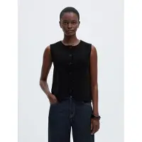 Selected Knoop Gebreid Gilet Dames Zwart M