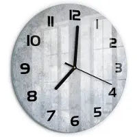 Tulup Wandklok - Specifieke achtergrond Wandklok Glas Met Motief - fi30 cm - Grijs Decoratieve Glazen Klok - Zwarte handen - Ronde Klok - Gekleurde Glazen Klok - Glazen Klok Met Print