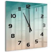 Tulup Wandklok - Abstracte achtergrond Klok Glas Met Opdruk - 60x60 cm - Veelkleurig Moderne Wandklok Glas - Zwarte handen - Vierkante Klok - Decoratieve Glazen Klok - Glazen Wandklok Design