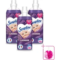 Soupline 3 x - Wasverzachter - Lavendel - 45 Wasbeurten - 1L - Bulkverpakking - Wasverzachter - Douchemop - Wasgoed verzorgen