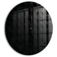 Tulup Wandklok - Abstracte achtergrond Wandklok Glas Decoratie - fi60 cm - Zwart Gekleurde Glazen Klok - Zwarte handen - Ronde Klok - Klok Glas Met Opdruk - Moderne Wandklok Glas