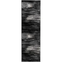 vidaXL - Lopers - Tapijt - FLORNES - Geweven - Zwart - Penselen - 100 - x - 250 - cm - PP