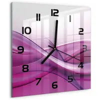 Tulup Wandklok - Golfachtergrond Wandklok Glas Met Motief - 30x30 cm - Roze Decoratieve Glazen Klok - Zwarte handen - Vierkante Klok - Gekleurde Glazen Klok - Glazen Klok Met Print