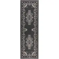 vidaXL - Lopers - Tapijt - FLORNES - Geweven - Grijs - Patroon - 100 - x - 350 - cm - PP