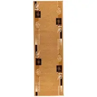 vidaXL - Lopers - Tapijt - FLORNES - Geweven - Okergoud - Bladeren - 80 - x - 350 - cm - PP