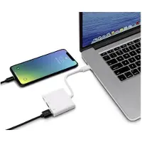 Renkforce RF-4366444 Adapter [1x USB-C-connector - 1x HDMI-aansluiting, 1x USB 3.2 Gen 1-aansluiting (USB 3.0), 1x USB-C-aansluiting] Wit