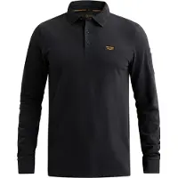 PME Legend Trui 'American Classic polo shirt with long sleeves and flight pocket' donkerblauw