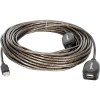 Manhattan 150958 USB-kabel USB 2.0 USB-A stekker, USB-A bus 20.00 m Zwart
