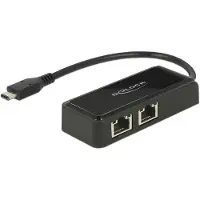 DeLOCK USB 2.0 Adapter [1x USB-C stekker - 1x RJ45-bus] 63927 0.2 m
