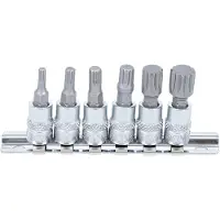 Bgs - 6 delige veeltand doppenset 1/4" - M4, M5, M6, M8, M10 en M12 - 2162