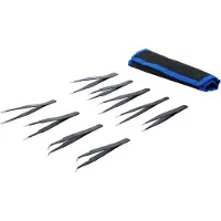 Bgs roestvrijstalen pincettenset 9-delig - 74413