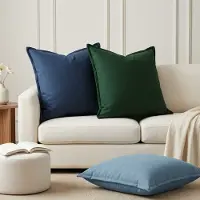 vidaXL Kussensloop 2 st HOUTEN Donkergroen 70 x 70 cm Faux Linnen