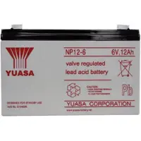 Yuasa NP12-6 Loodaccu 6 V 12 Ah Loodvlies (AGM) (b x h x d) 151 x 98 x 50 mm Kabelschoen 6.35 mm Onderhoudsvrij, VDS-certificering