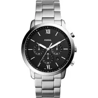 Fossil Analoog horloge zwart / zilver / wit