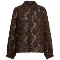 Red Button Blouse fringes brown