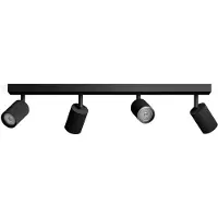Philips Wyatt Led Opbouwspot | 4 spots | Zwart | GU10 fitting