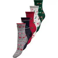ONLY Sokken 'ONLCHRISTMAS' navy / grijs / spar / donkerrood / wit