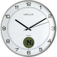 Unilux 400094592 Wandklok/Quartzklok "TEMPUS", diameter: 300 mm, zilverkleurig