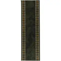 vidaXL - Lopers - Tapijt - FLORNES - Geweven - Groen - Diamanten - 67 - x - 450 - cm - PP